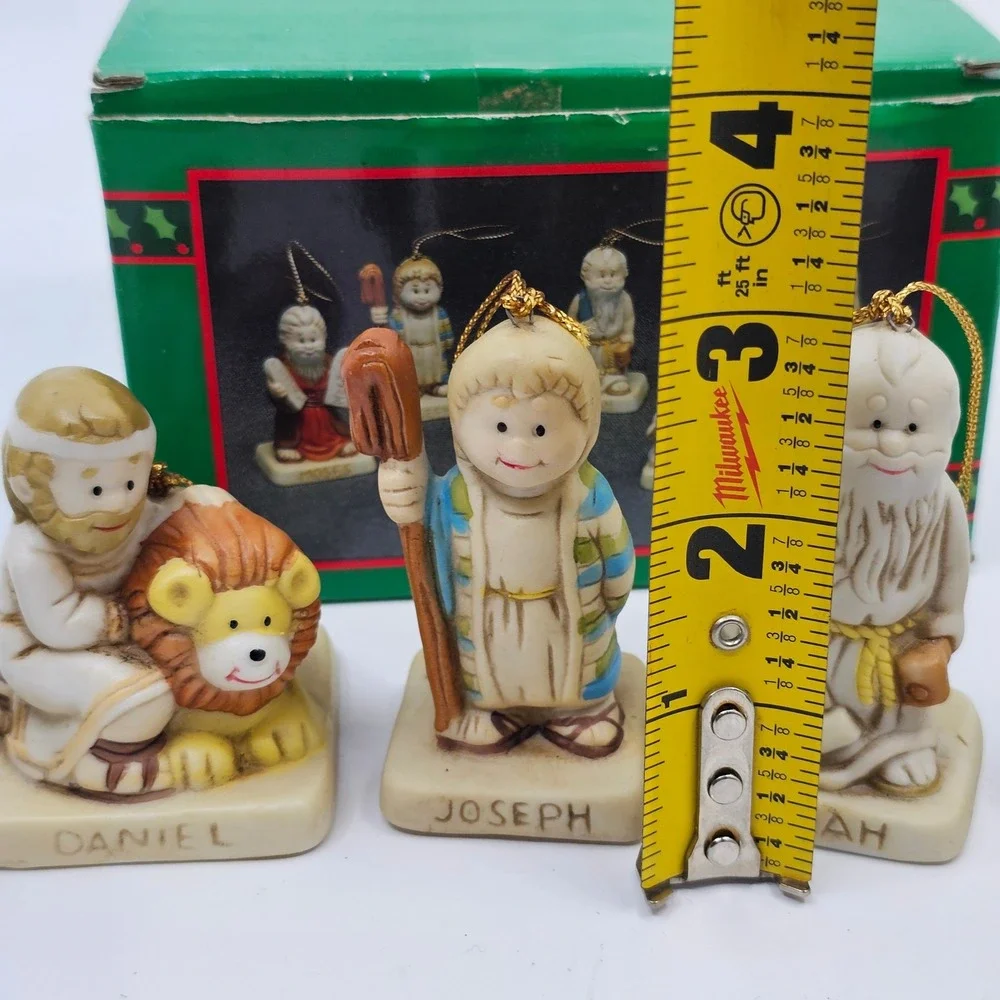 Vintage House Of Lloyd Set of Six Bible Story Christmas Ornaments Used With Box